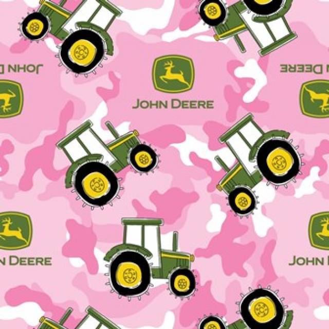 Pink John Deere Camouflage Tractor Fleece Fabric Fleece Fabric By The Yard 1128